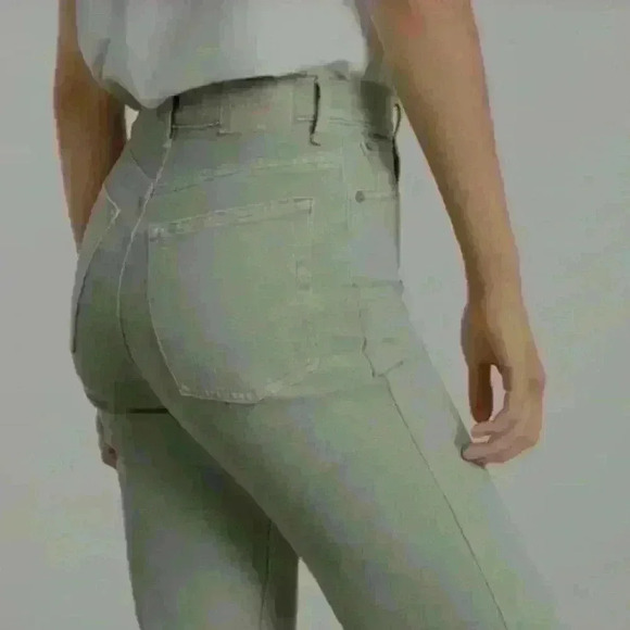 Everlane Womens The Way High Slim Jean Straight Leg Sage Green Size 31 Short - Picture 4 of 12